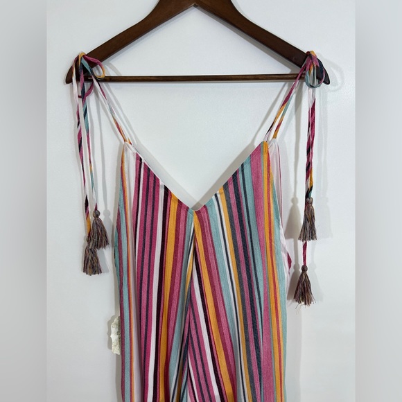 Altar’d State Quesada Striped Maxi Dress Tie Shoulder & Waist Front Slit size S - Picture 10 of 13